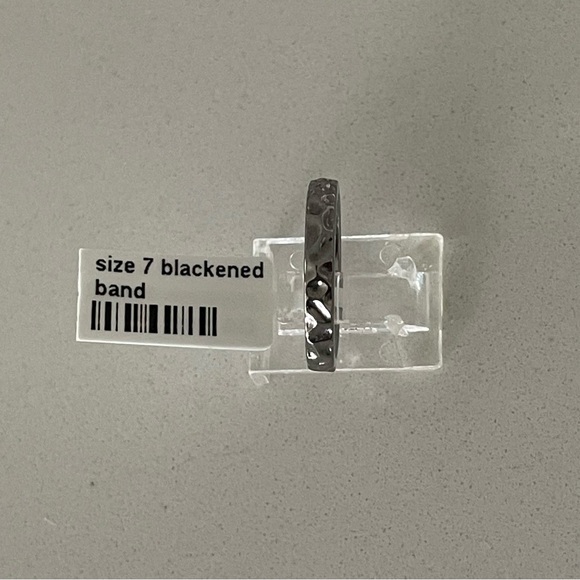 Sterling silver 925 hammered black rhodium stacking band ring sizes 7 - Picture 7 of 7